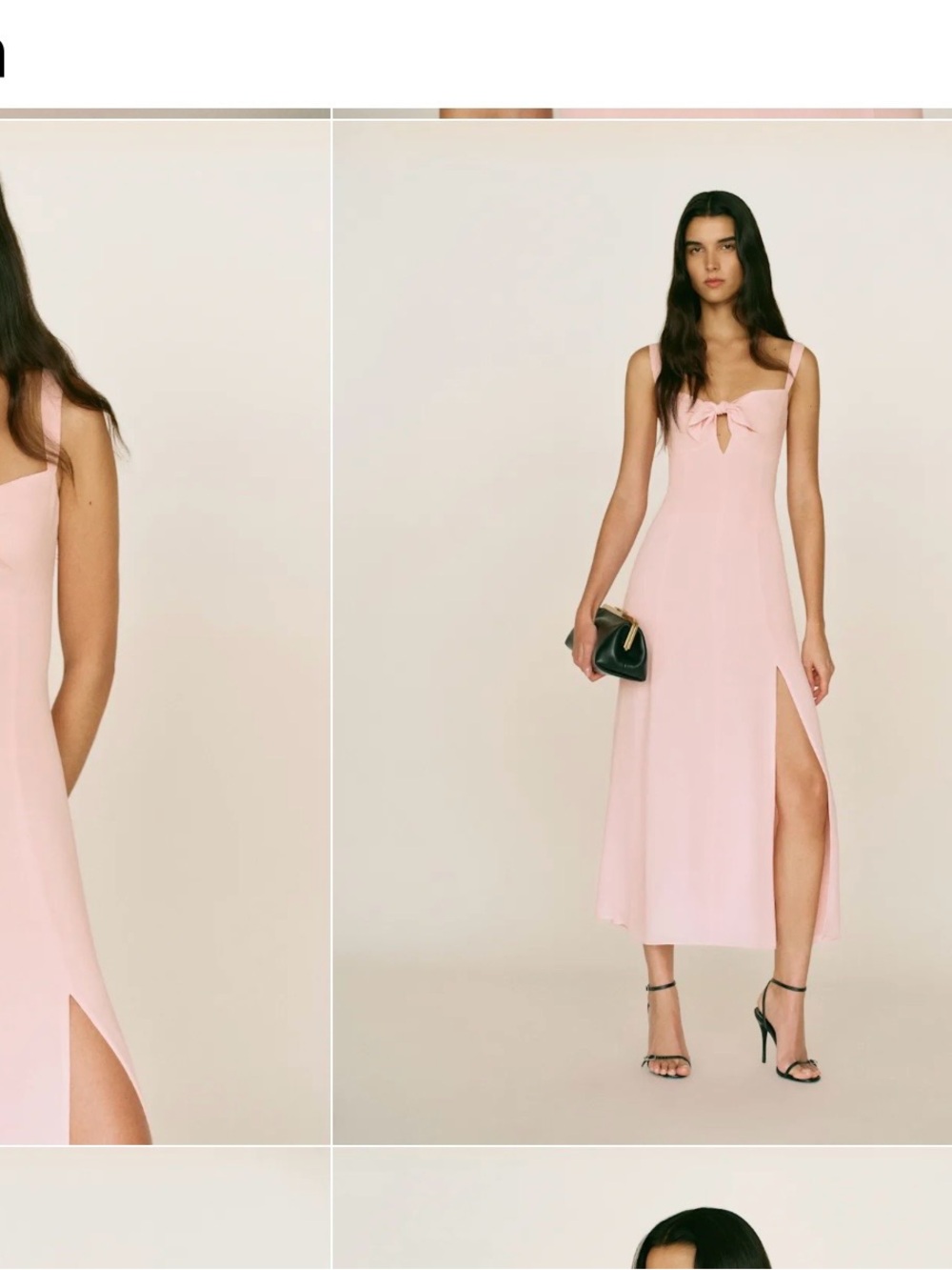 Reformation Blush Tie-Front Midi Dress
